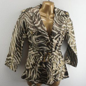Cache metallic zebra jacket size S nwts